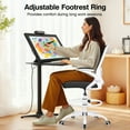 thumbnail image 6 of ATHOPE Ergonomic Office Chair, Mesh Desk Chair with Lumbar Support, Tall Office Chair with Flip-Up Armrests and Footrest Ring, Adjustable Computer Chair for Standing Desk Home Office, White, 6 of 10