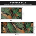 Palm Leaf Kitchen Rugs and Mats Non Skid Washable Set of 2, Tropical