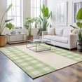 thumbnail image 3 of Area Rugs 3'x5', Retro Green Carpet Runner Indoor Outdoor Rugs Home Decor Aesthetic, Farmhouse Buffalo Plaid Vintage Beige Non Slip Mats Washable Accent Rug for Living Room Bedroom, 3 of 8