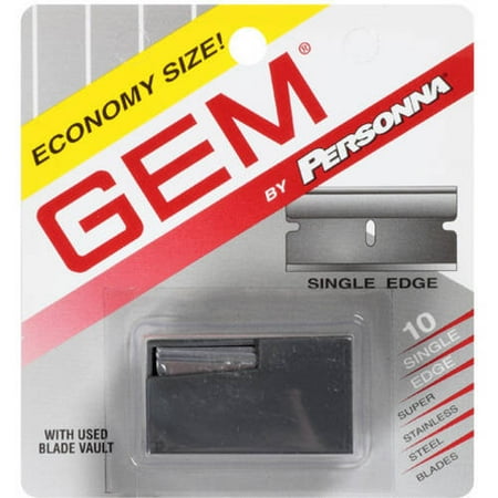 American Fibertek Single - American Safety Razor Personna GEM Single Edge Super Stainless Steel Blades, 10 ea