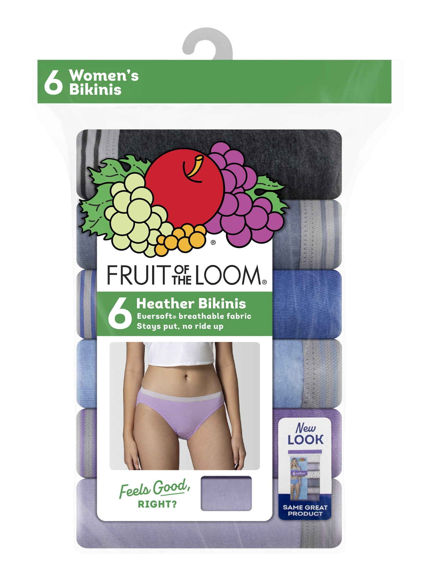 Fruit of the Loom Women's Cotton Bikini Underwear, 6-Pack