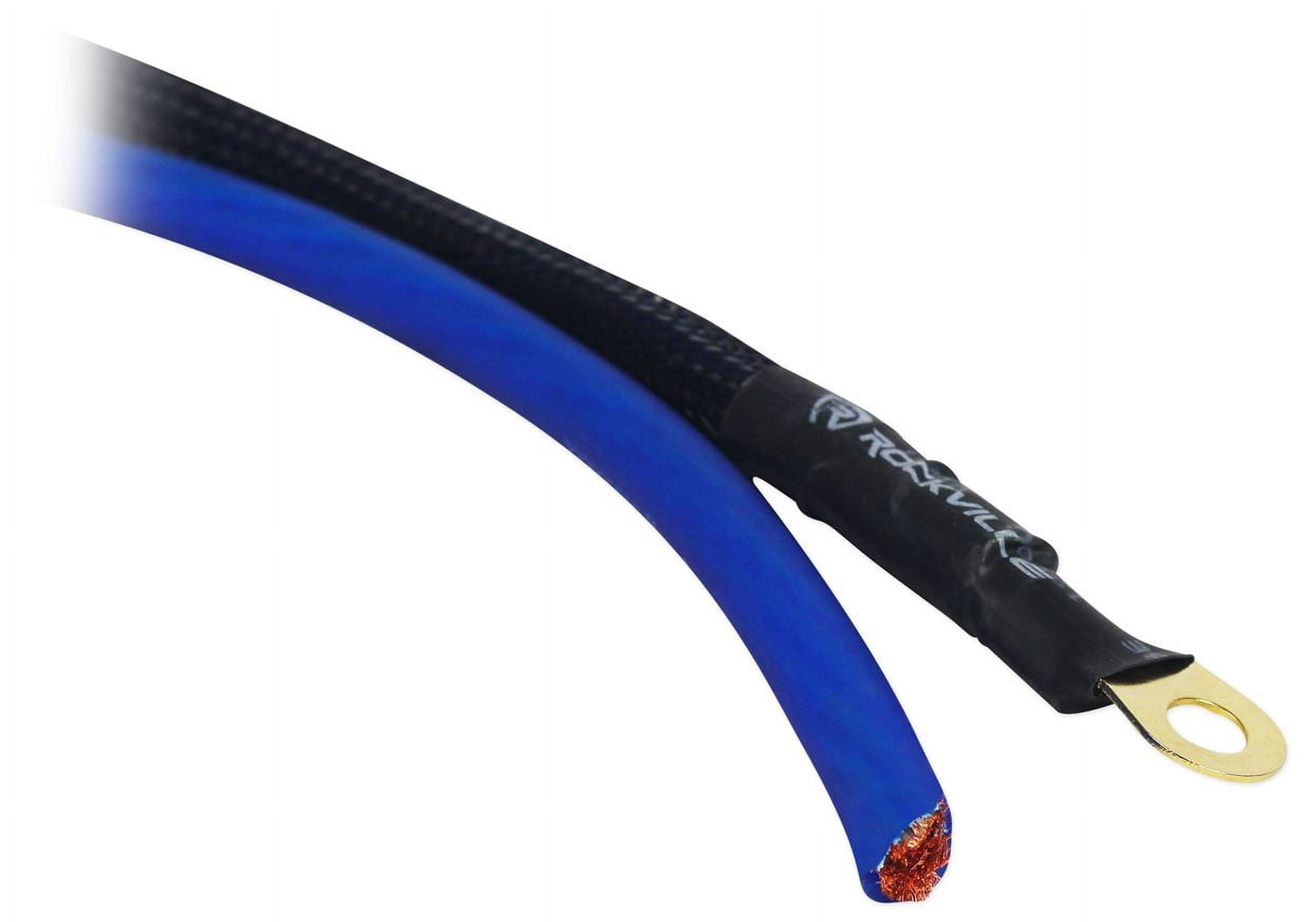 Rockville RWK4CU 4 Gauge 100% Copper Amplifier Wiring Kit – OFC Power/Ground, Triple‑Shielded RCA & ANL Fuse Holder