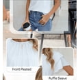 thumbnail image 3 of Women Dressy Casual Tops Business Work Blouses Summer Shirts Short Sleeve Crew Neck Outfits, 3 of 7
