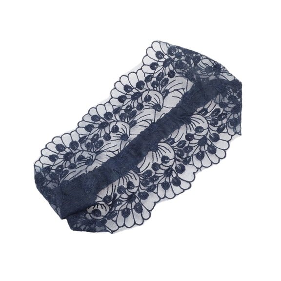 Unique Bargains Women's 1pc Fashion Embroidery Wide Headwrap 9.45"x5.71" Blue