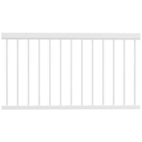 36" x 59" Entourage Aluminum Straight Railing Section - White