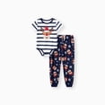 thumbnail image 3 of Pijama de reno para Navidad, conjunto familiar a juego, estampado de rayas (mangas cortas), 3 of 5