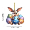thumbnail image 2 of Easter Bunny Keychain, Acrylic Car Rearview Mirror Ornament, 3.15x2.76 Inch Flat Pendant For Backpack, Easter Basket, Gift Bag And Home Decor, Multicolor Easter Egg Desig, 2 of 6