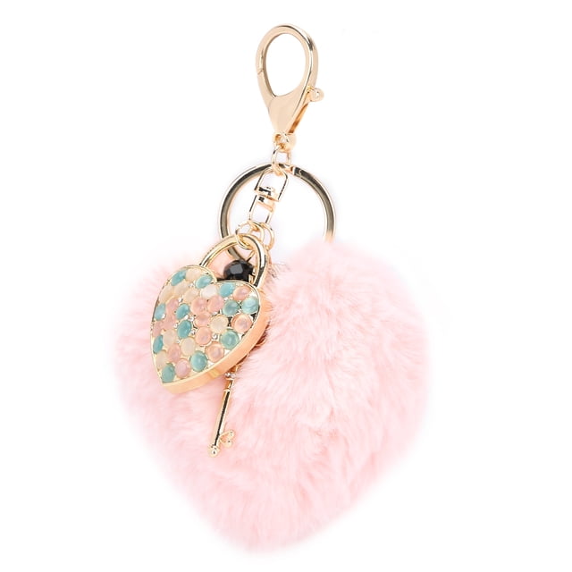 Keychain, Exquisite Fluffy Keychain Pendant, For Gifts Friends Decor Women, Girls Pink + Colorful,White + Colorful