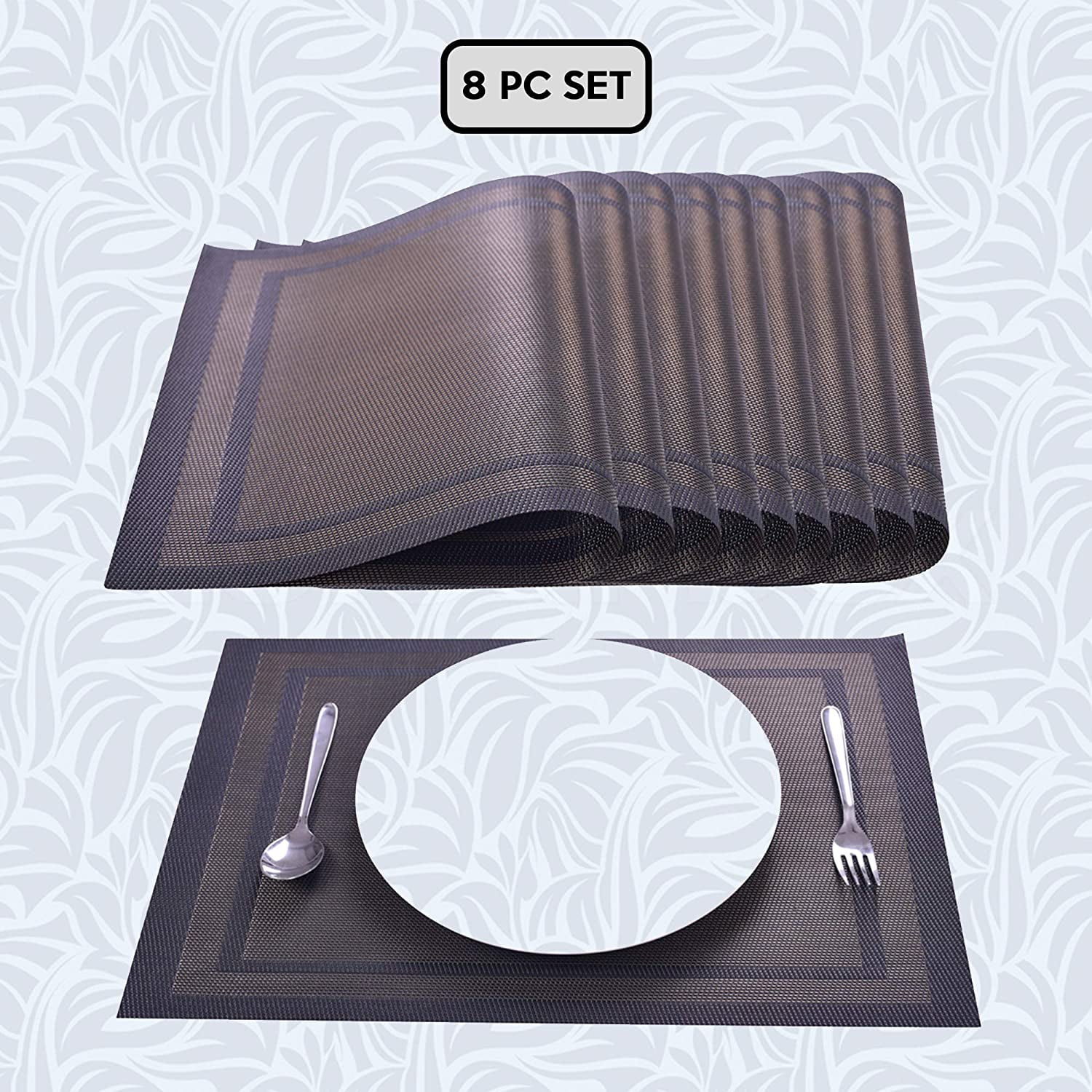 Decozen PVC Placemats Set of 8 for Dining Table Coffee Table Kitchen