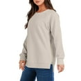 thumbnail image 4 of SHINE UP Sweatshirt for Women Long Sleeve Crewneck Tops Oversized Casual Pullover Shirts with Side Zipper, 4 of 8