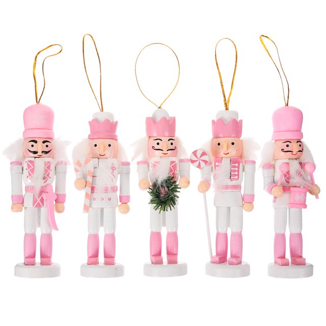5 cascanueces de madera decorativos para festivales. Adorno de mesa para festivales.