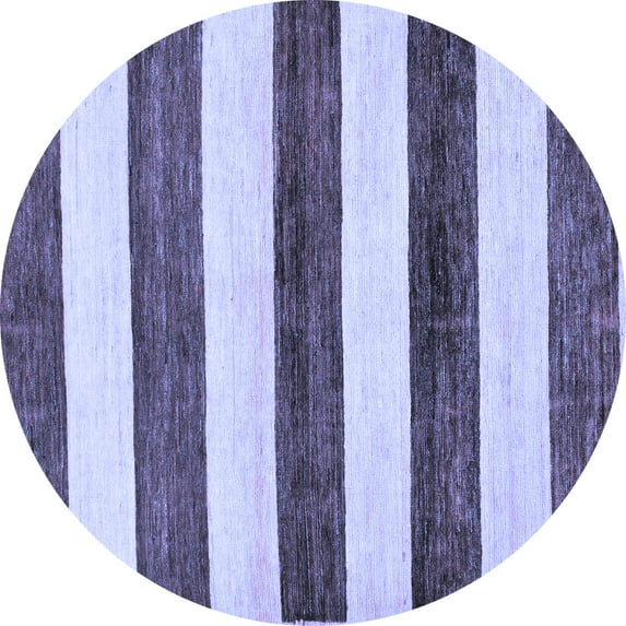 Ahgly Company Machine Washable Indoor Round Abstract Blue Modern Area Rugs, 4' Round