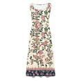 thumbnail image 5 of Bajo Vestido Pantalones Cortos Mujeres Casual Cuello Redondo Impresión Bolsillos sin Mangas Vestido Vestido Corto para Mujeres Verano, 5 of 5