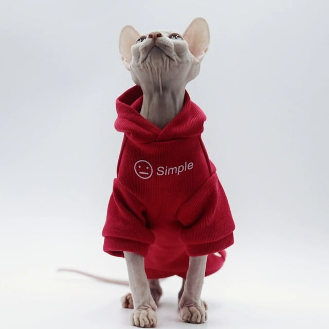 Vêtements pour Chat Sans Poils Doux et Chauds Chandail à Capuchon pour Chats Sphynx, Devon Rex, Cornish, Peterbald