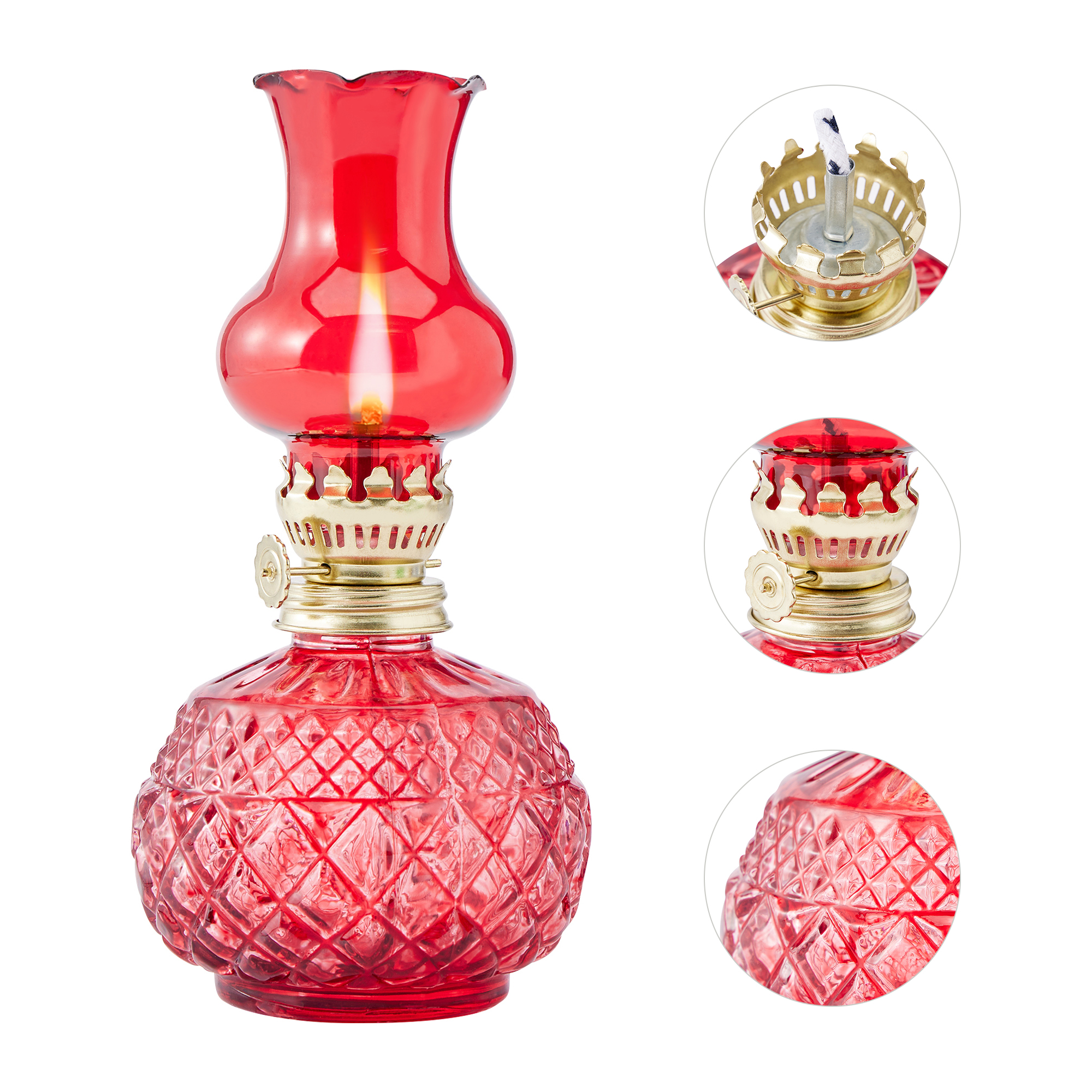 Polinkety Glass Kerosene Lamp with Translucence Barn Lantern Tent