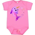 thumbnail image 3 of Inktastic Valentine's Day Cute Pink Narwhal with Hearts Boys or Girls Baby Bodysuit, 3 of 5