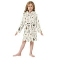 thumbnail image 6 of FORMRS Niños Bathrobe Unisex Hooded Robe Soft Plush Pajamas Sleepwear, Size 7-9T, Beige Christmas Forest, 6 of 7