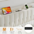 thumbnail image 4 of iPormis Full Bed Frame with  USB Ports,12" Underbed Storage Space,Metal Platform Bed, with Velvet Upholstered Headboard & Footboard, Beige, 4 of 9