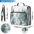 thumbnail image 3 of Water-Resistant 3-Ring Binder Organizer with Multiple Pockets Zipper Binder Bag for Office Green Snowy Forest Scene, 3 of 8
