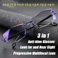 thumbnail image 2 of Rimless Diamond-Cut Reading Glasses Anti-Blue Light And Blue Film Integrated, 2 of 8