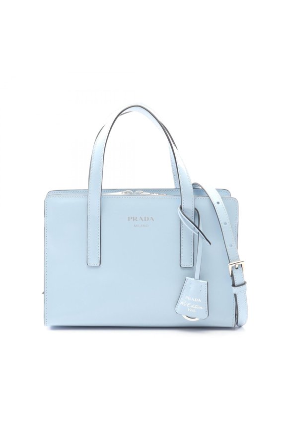 Pre-Owned Prada Re-Edition 1995 SPAZZOLATO Leather Handbag, Women's, Blue, 1BA357 (Good)
