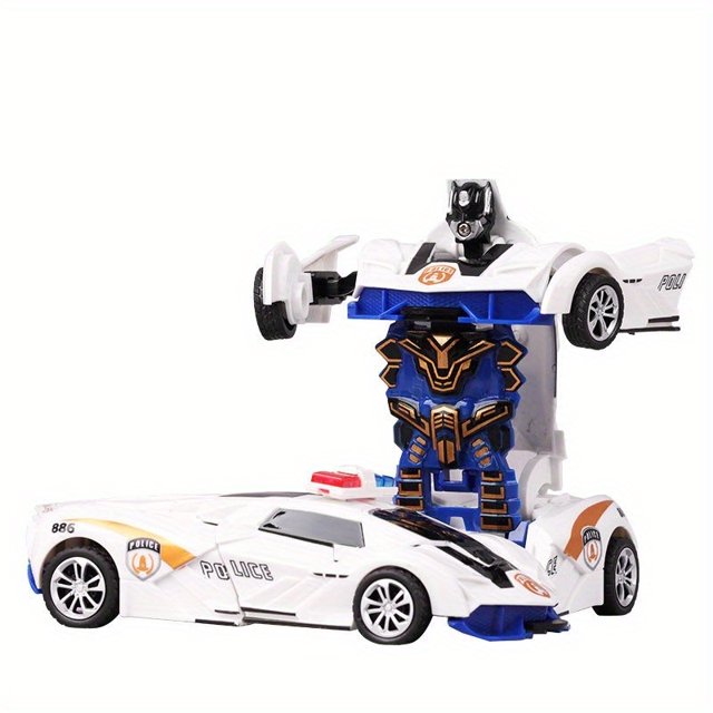 Coche De Juguete Para Niños Hit One Button Transform Police Car Race Car Boy Darling Car Toy King Kong Off-road Model