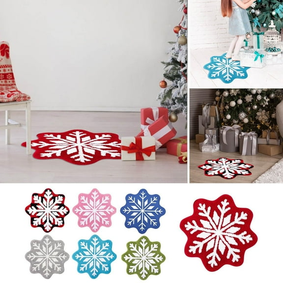 Winter Snowflake Door Mat | 26.4" Large Non Slip Washable Welcome Rug | Christmas Holiday Entrance Indoor Outdoor Decorative Floormat | 1 Pack | Soft Durable