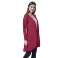 thumbnail image 3 of Moomaya Cardigan Long en Coton à Manches Longues Hi-Lo pour Femmes, 3 of 7