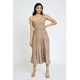 thumbnail image 2 of Solid One Shoulder Tiered Tea Length Dress | 4 Colors | S-3X, 2 of 22