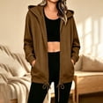 thumbnail image 2 of Enjoytime Full Zip Up Hoodie Women Drawstring Long Sleeve Hooded Jacket Fall Winter Fashion Casual Sweatshirt with Pockets, 2 of 8