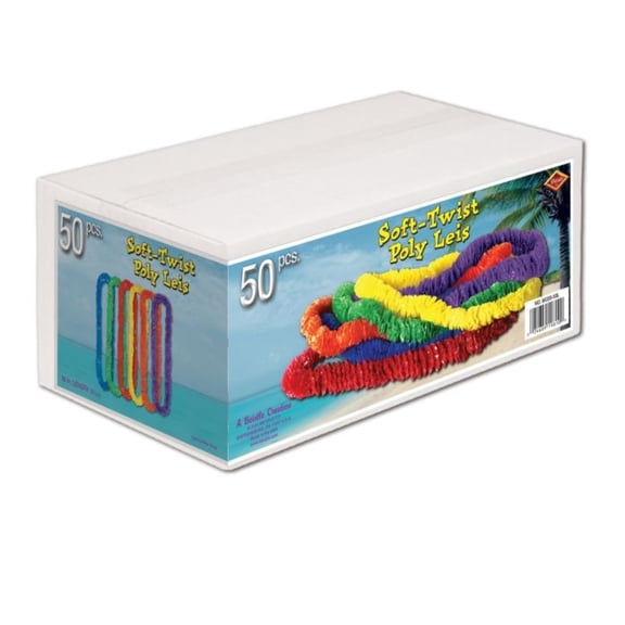 Beistle Tropical Fringe Hawaiian Lei Necklace Party Set - 36" - Multicolor - Club Pack of 50