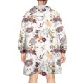 thumbnail image 2 of Wearable Oversized Blanket,Pioneer Flower Floral Print Pattern Wearable Blanket Hoodie for Adults,Cozy Hooded Blankets with Super Pockets,Super Warm Fuzzy Pullover for Women & Men, 2 of 6