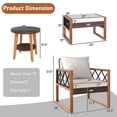 thumbnail image 3 of Costway 5 PCS PE Rattan Outdoor Conversation Set with Acacia Wood Table Chairs with Ottomans, 3 of 9