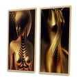 thumbnail image 3 of Designart "Golden Goddess of Futuristic Sensuality IV" Fashion Woman Framed Wall Art Set Of 2 - Glam Gold Gallery Wall Frame Set For Home Decor, 3 of 6