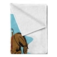 thumbnail image 2 of Rodeo Soft Flannel Fleece Throw Blanket, Cowboy Failing off His Horse in an Arena Old West Exotic Sports Digital Graphic, Cozy Plush for Indoor and Outdoor Use, 70" x 90", Multicolor, by Ambesonne, 2 of 5