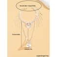 thumbnail image 2 of PISONIC Full Rhinestone Butterfly Link Chain Crystal Finger Bracelet with Ring Bracelet Link with Ring Bracelet Accessories Party for Women, 2 of 6