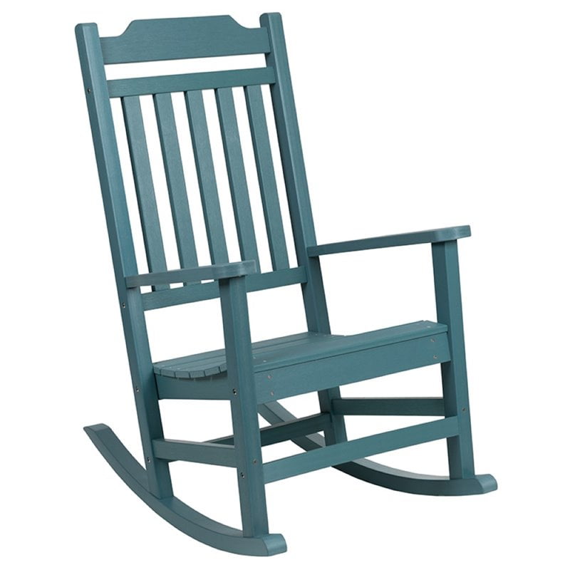 Flash Furniture Winston All Weather Poly Resin Rocking Chair In Teal Canada Resin Rocking Chair, Outdoor Resin Rocking Chair Canada