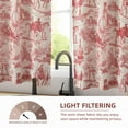 thumbnail image 5 of DriftAway Kitchen Curtains Toile Tier Linen Short Curtains Cafe 45 Inch Length for Living Room Bathroom Farmhouse French Country Vintage Printed Pattern Rod Pocket 2 Panels Red, 5 of 8