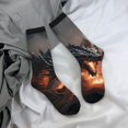 thumbnail image 5 of Fuzoiu Fiery Black Dragon Attack Print Athletic Crew Socks for Men & Women,Casual Crew Socks,Above Ankle Crew Socks for Business, Casual, 5 of 6