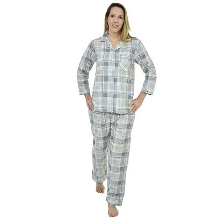 Up2date Fashion's Women's 100% Cotton Flannel Full-Sleeve Pajama Set with