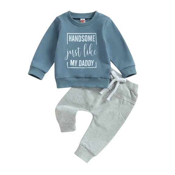 Baby Girls Clothes Sets 6M 12M 18M 24M 3Y Autumn Toddler Kids Boys Letter Print Long Sleeve Sweatshirts Pants 2pcs Infant Clothing Suits