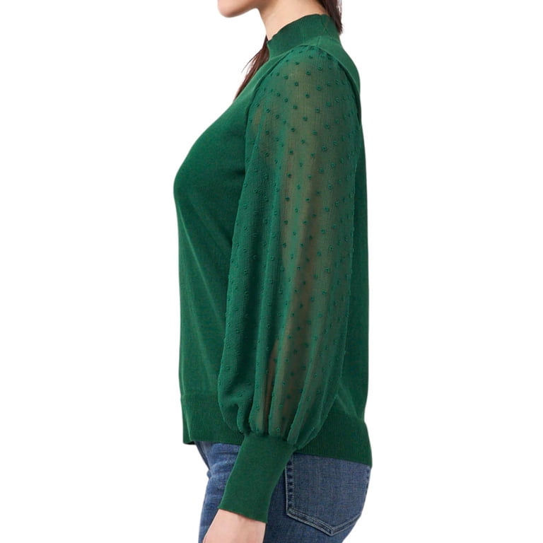 Vince Camuto Women's Clip Dot Sleeve Pullover Fashion Sweater (Alpine Green,  XXL) - Walmart.com
