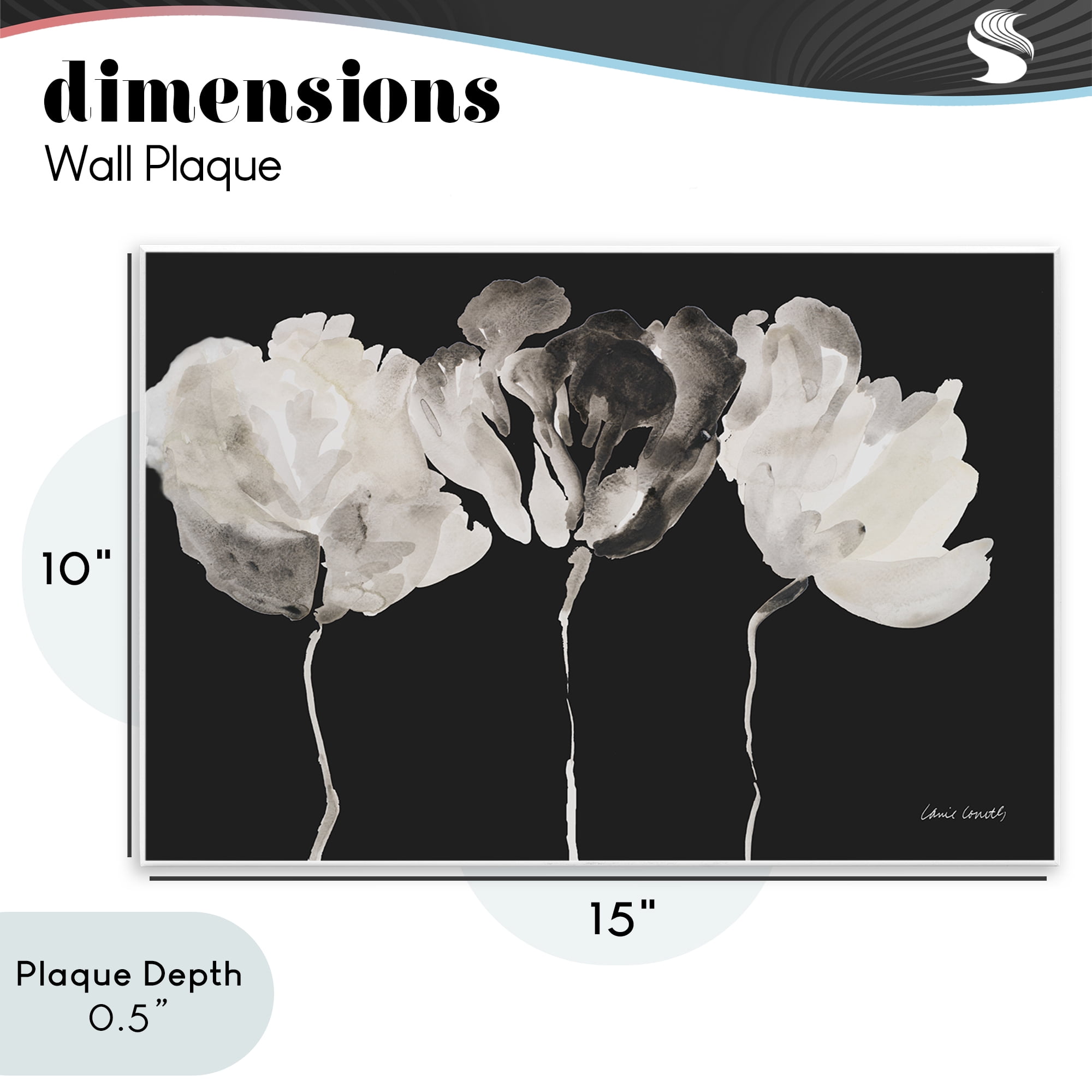 Stupell Industries Trio In Light On Black Wall Plaque Art, design by Lanie Loreth