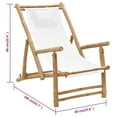 thumbnail image 4 of vidaXL Deck Chair Bamboo and Canvas Cream White, 4 of 5