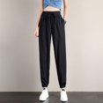 thumbnail image 4 of Women's Ice Silk Sweatpants Women's Loose Bunched Feet Summer Thin Casual Sanitary Pants Drape Thin Oversized Wide Leg, 4 of 4