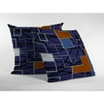 thumbnail image 3 of Amrita Sen Square Patches Double Sided Suede Pillow, Zippered, Navy, 3 of 5
