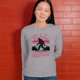 thumbnail image 4 of Just a Girl Who Loves Bigfoot Women's Long Sleeve T-shirt Sasquatch Fan Cryptid Cute Gift Vintage Sunset Wildlife Camping, 4 of 7