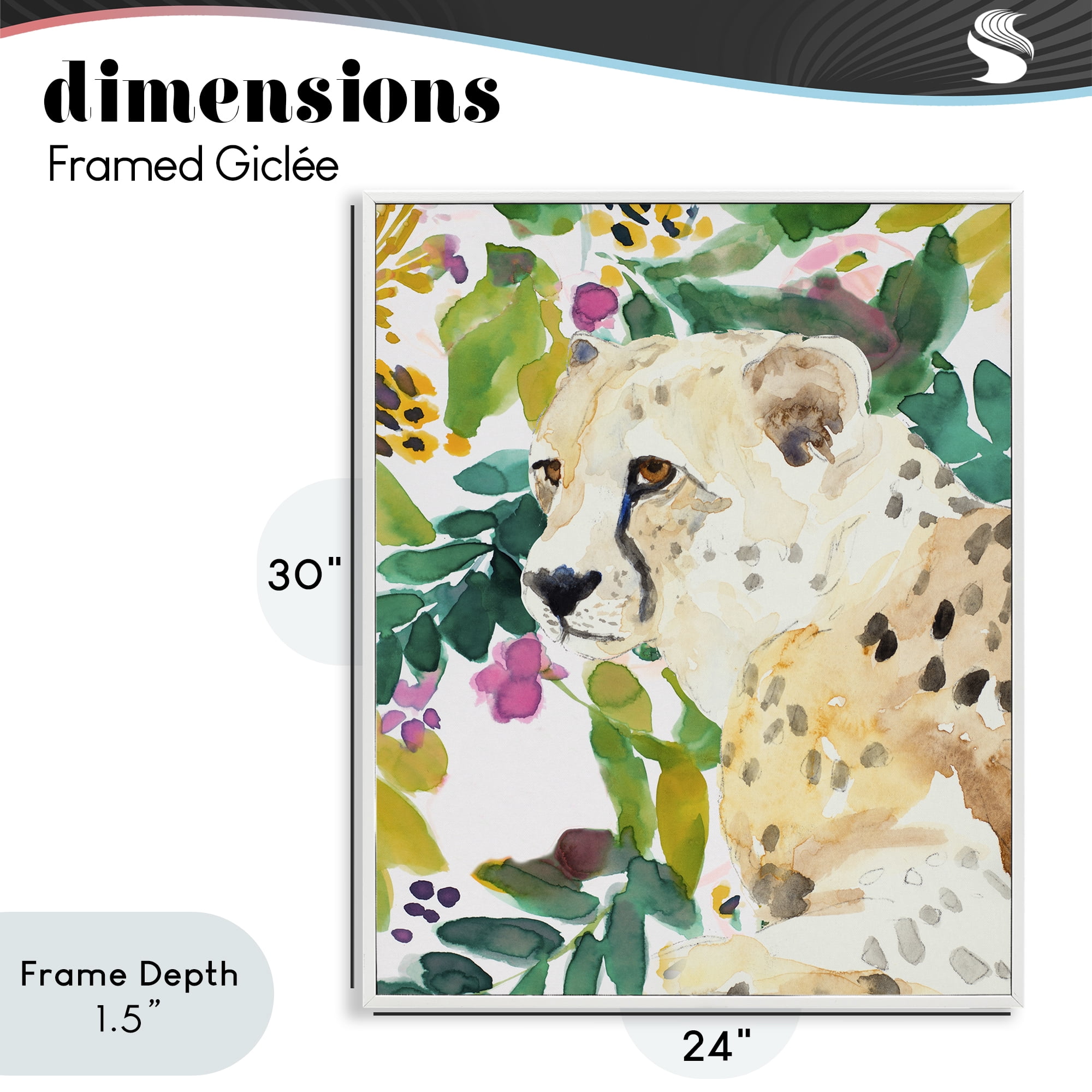 Stupell Industries Garden Plants Leopard White Framed Giclee Art, design by Lanie Loreth