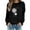 507_Black, variant on AJHSAKLt Lightweight Hoodies for Women's Dandelion Print Casual Fashion Sweatshirt Top Crewneck Sweatshirts Women Black