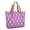 Purple and White Checkered Pattern, variant on Purple and White Checkered Pattern Large Tote Bag for Women, Polyester Roomy Travel Tote with Pockets and Zipper, Foldable Gifts Ideas for Women Men